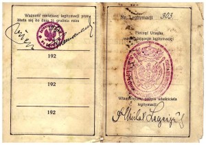 Legitymacja Urzędnicza 1931 r Uniwersytet Lwów str 1-2 Michał Legeżyński