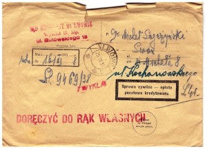 Sąd Okręgowy we Lwowie list polecony 1938 r