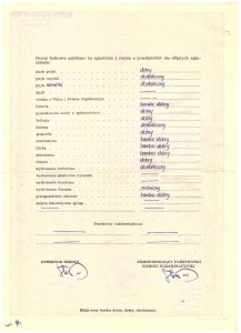 świadectwo dojrzałości XIII Liceum Ogólnokształcące w Krakowie maj 1973 r rewers