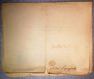 Lwów 1882r świadectwo I półrocze klasy pierwszej szkoły realnej Kazimierz Legeżyński, podpis ojca Antoniego