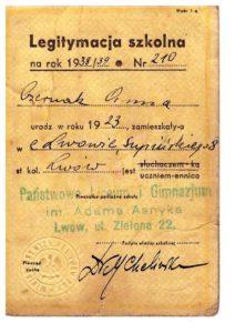 legitymacja-szkolna-1938-9-lwow-Anna-Csernak